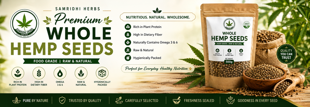 Premium Whole Hemp Seeds Banner