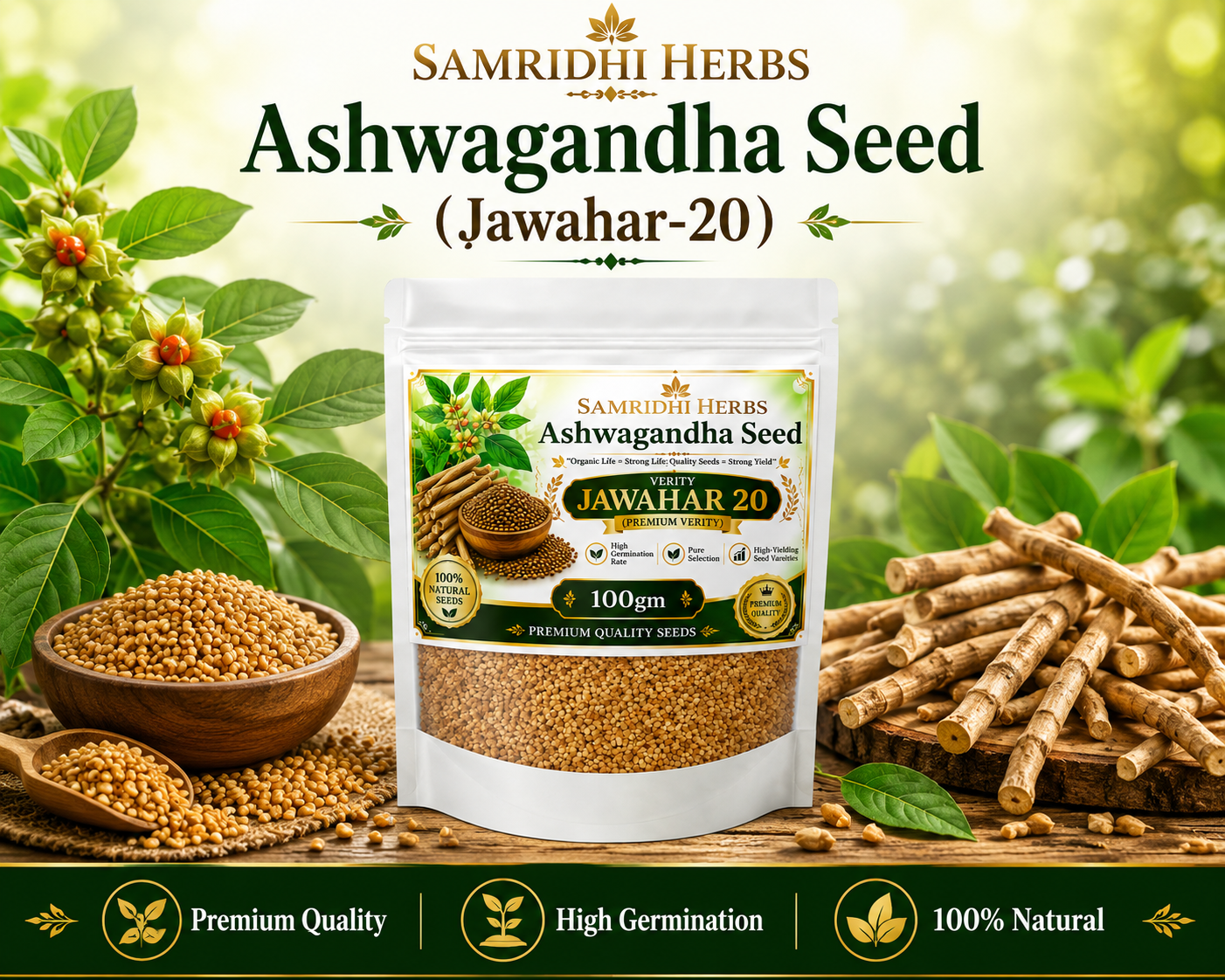 Ashwagandha Seeds Organic - Variety Jawahar