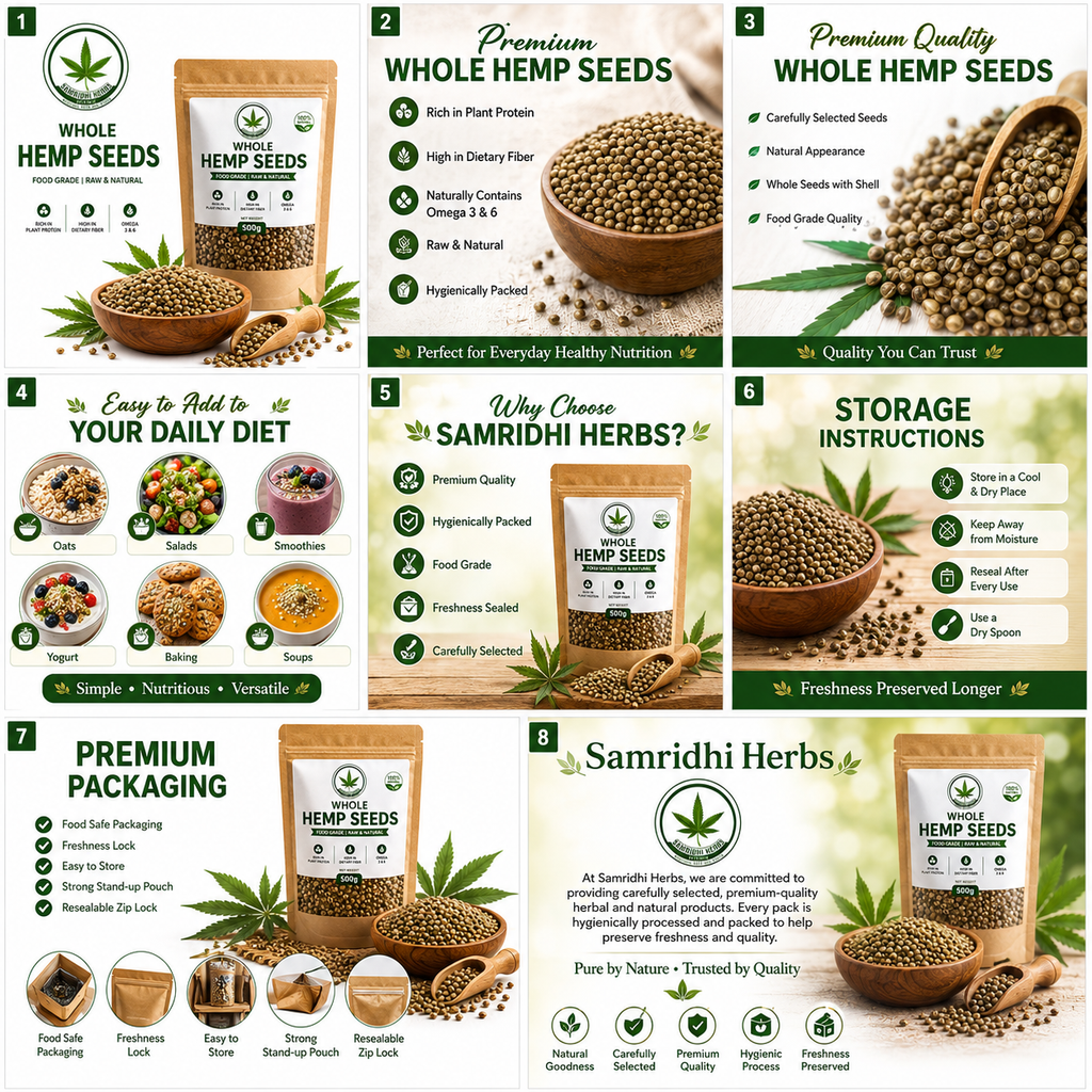 Hemp Seeds Infographic Packaging Collection