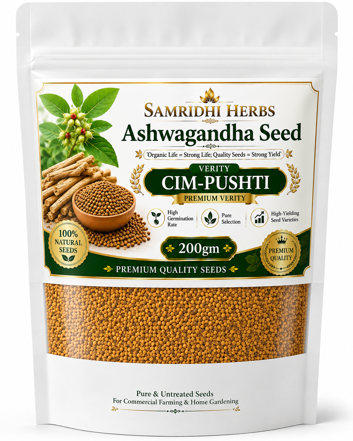 Ashwagandha Seeds Organic – SIM Pushti Variety | High Germination | Grow Your Own Wellness