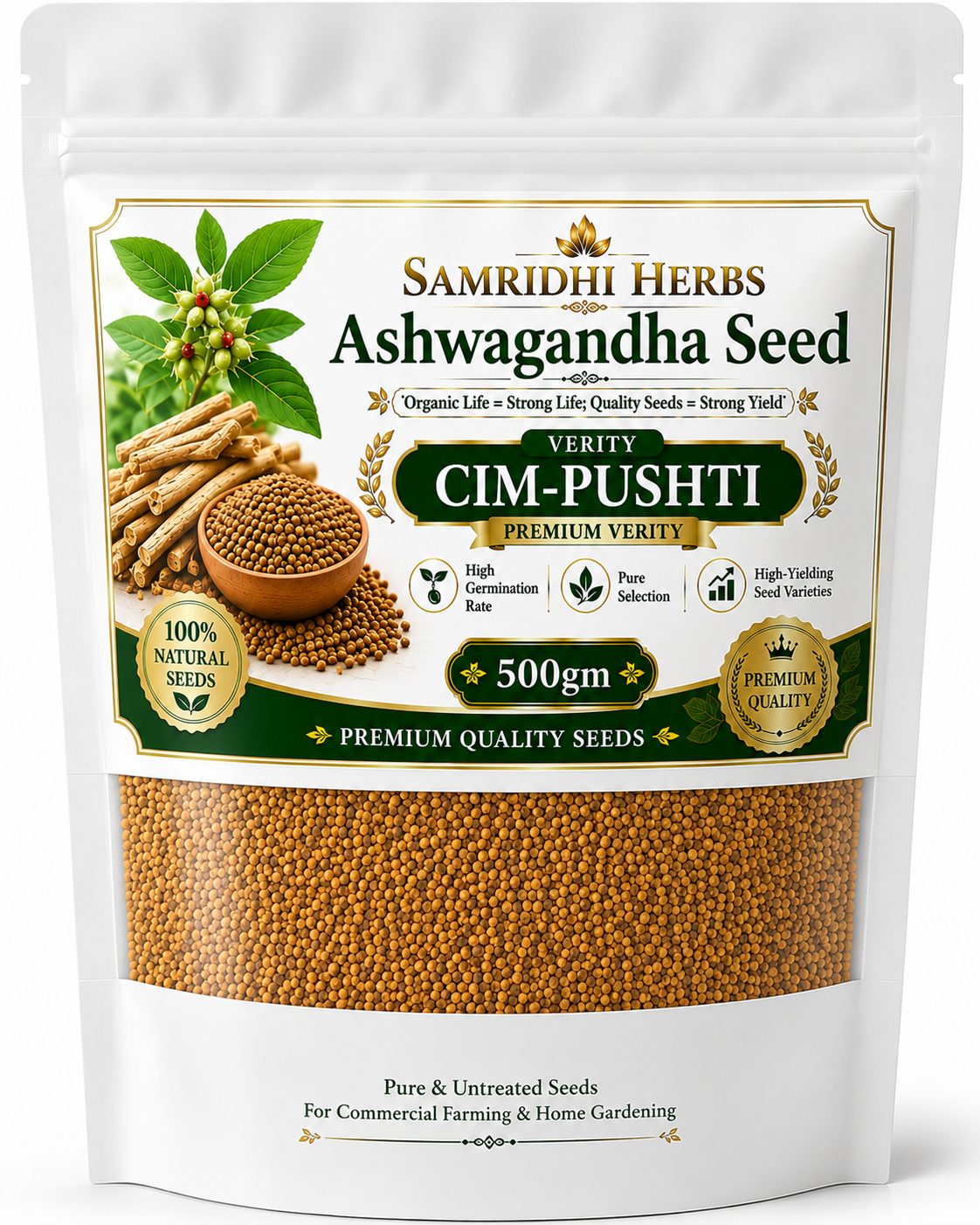 Ashwagandha Seeds Organic – SIM Pushti Variety | High Germination | Grow Your Own Wellness