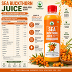 Samridhi Herbs Sea Buckthorn Juice 500ml with Himalayan Sea Buckthorn berries for immunity and wellness.