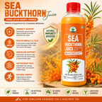Samridhi Herbs Sea Buckthorn Juice 500ml with Himalayan Sea Buckthorn berries for immunity and wellness.