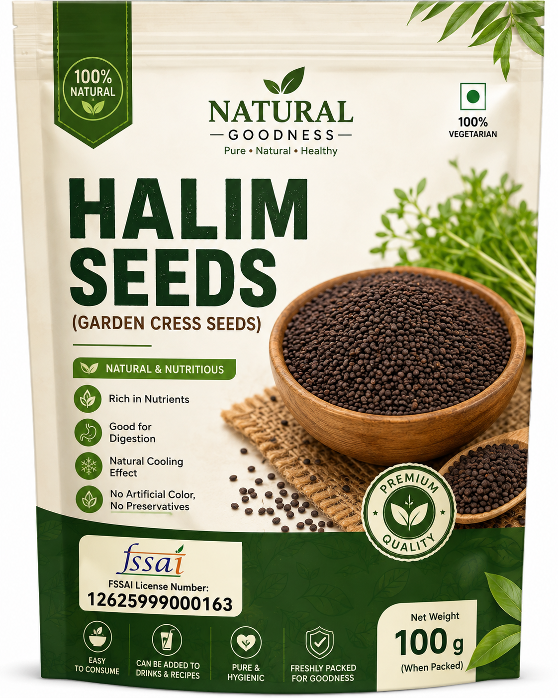 Premium Halim Seeds (Garden Cress) – Iron-Rich Superfood | Nutritious & Versatile