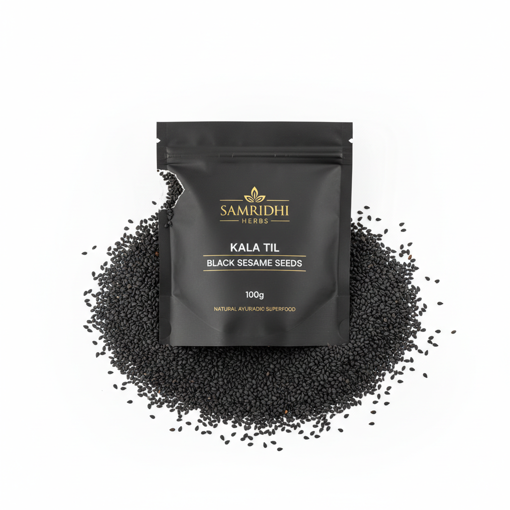 Black Sesame Seeds Kala Til 100g square product image SAMRIDHI HERBS