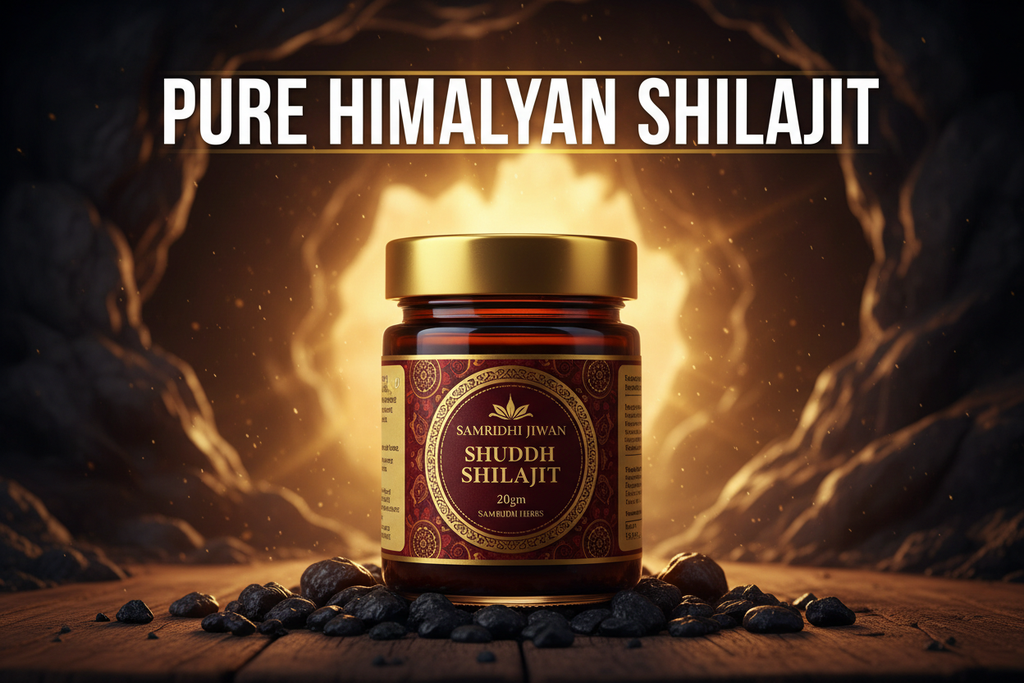 SAMRIDHI JIWAN SHUDDH SHILAJIT 20gm premium jar dramatic advertisement